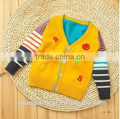 v-neck single-breasted sweater cardigan Cashmere color matching stripes