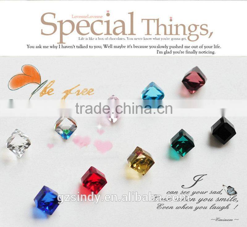 4mm nail art square diamond,3D geometric square diamond,square diamond ZX:CNS24