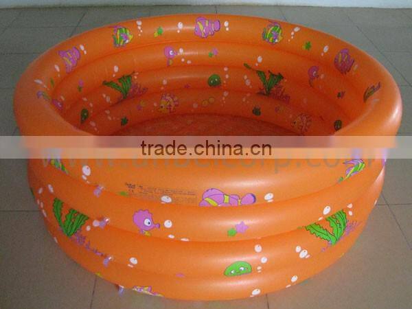 New 60" 4-Ring Pool Inflatable Kids Plastic Swimming Bathtub Paddling Ball Pool
