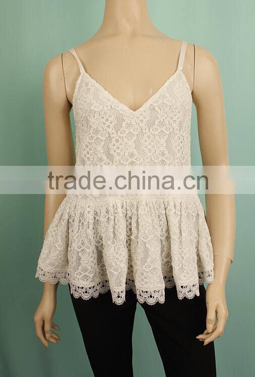 2016 Sexy casual sleeveless bandage fashion backless summer lace vest