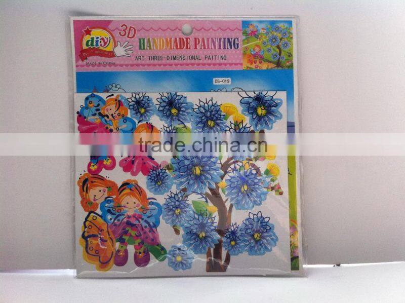 Beautiful flowers shaped 3d handmade sticker