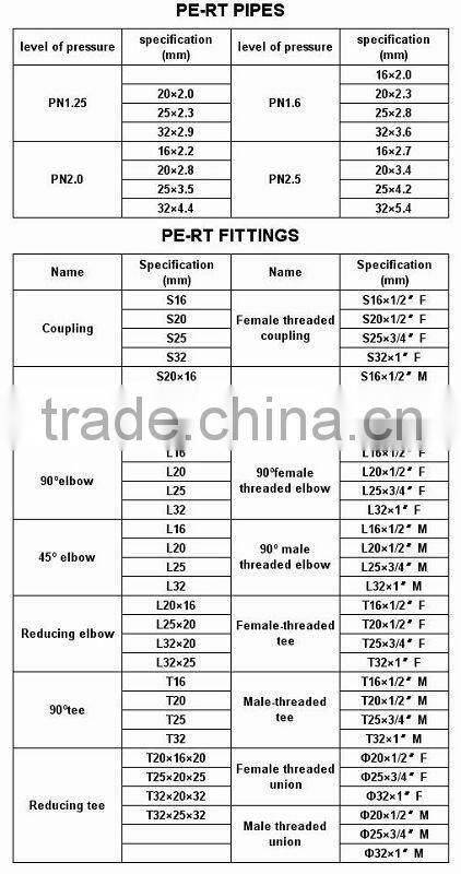 PE-RT Pipe Fittings