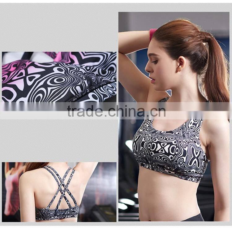 new fashion sport bra quick-drying bra active wear custom sport bra elastic band yoga bra plain sport halterneck bra