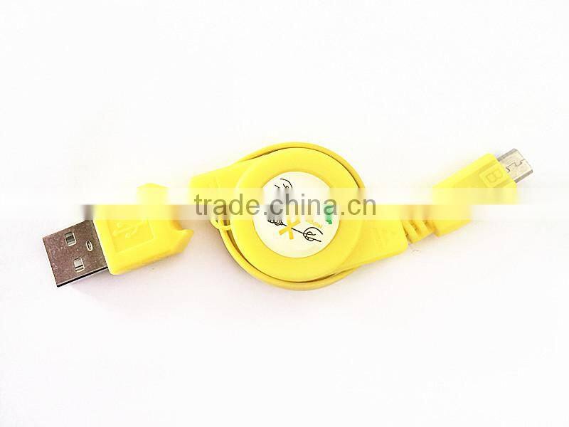 Wholesale colorful retractable 2.0 USB micro charger cable for Samsung Android phones