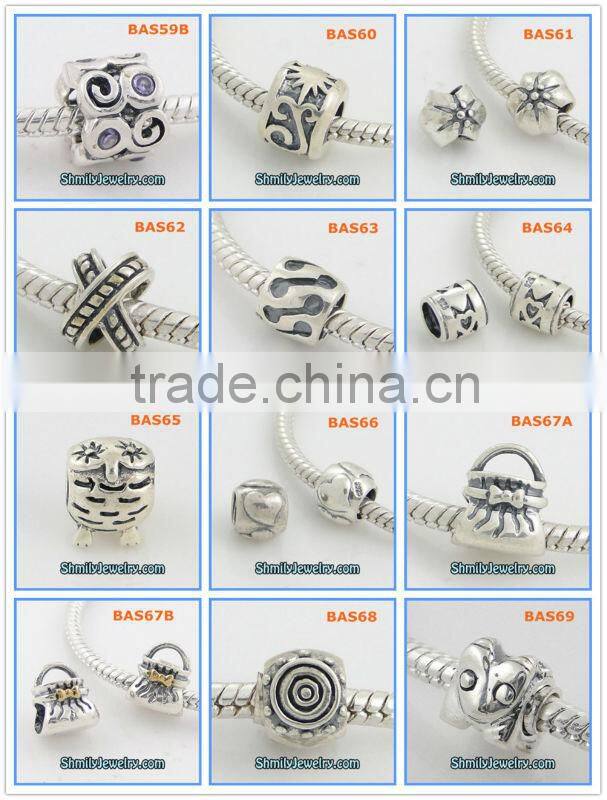 Wholesale Triangle Sterling Silver Charms With Crystal BCZ39A