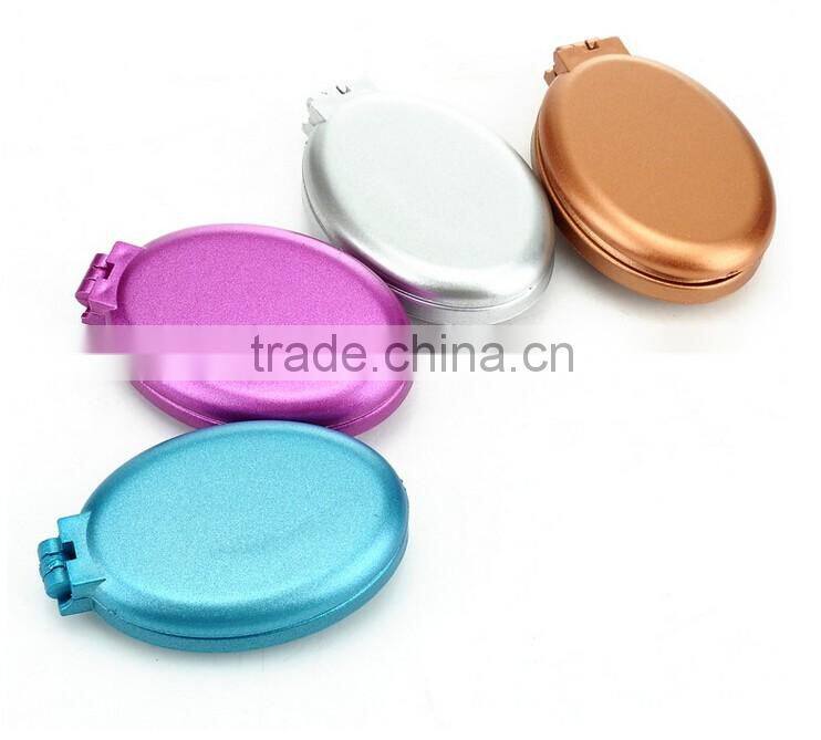 New Girls Travel Folding Hair Brush With Oval Mirror Pocket Size Comb