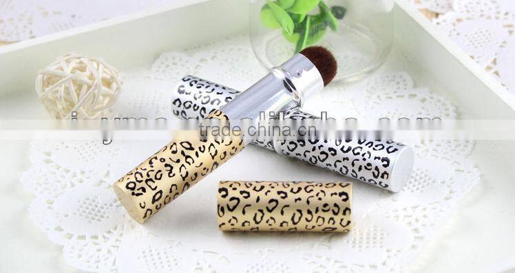 leopard print make up retractable foundation brushes
