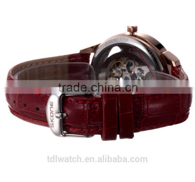 Genuine Leather Mechanical Skeleton Japan Movement Watch