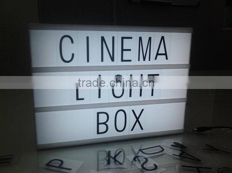 Custom ABS material light up your life a4 cinematic light box letters with batteries