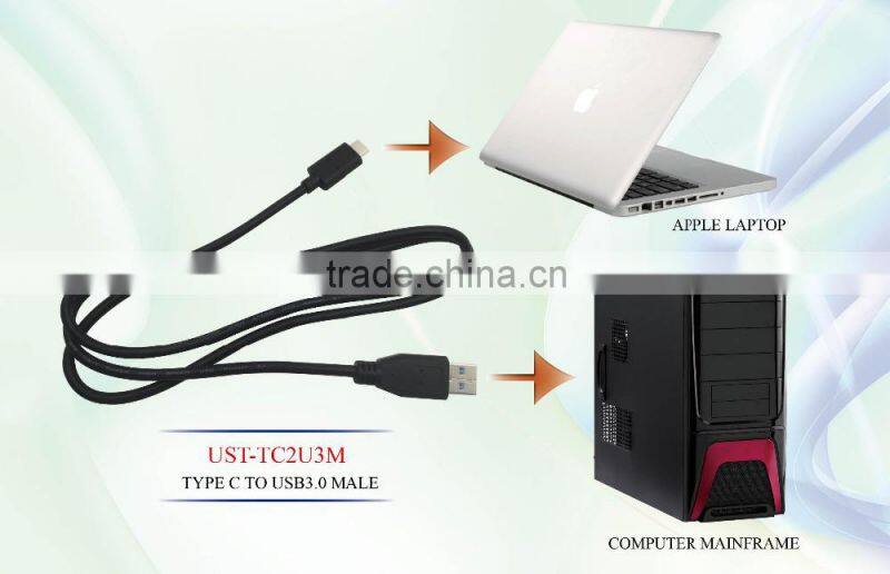 High Speed 3 M USB 3.1 Type C to USB3.0 male For Nokia N1 Tablet &Mobile Phone macbook cable