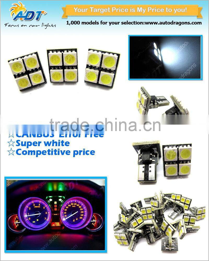 CANBUS-5050SMD 4 led bulbs T10 wedge light bulbs