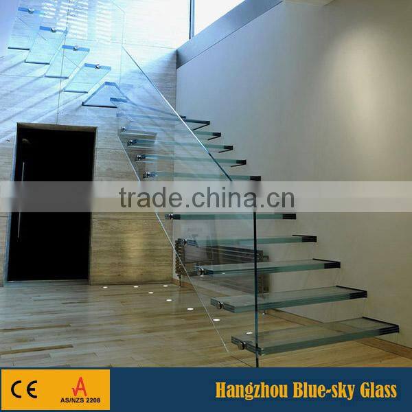 8+8mm Guardrail stair tempered laminated glass