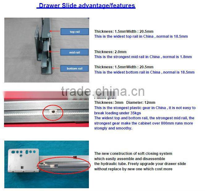 bottom mount ball bearing drawer slide factory