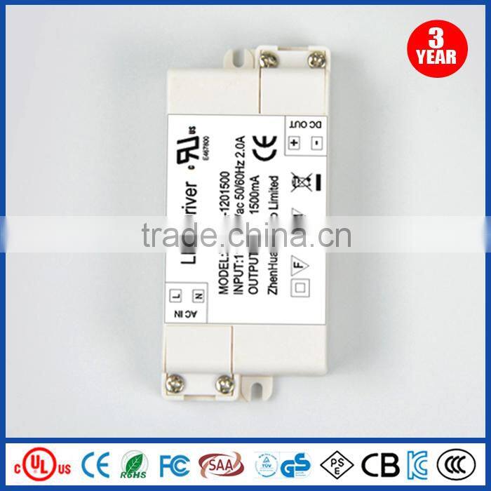 AC 110-240V to DC 12V 1500mA led electronic transformer smart power supply driver 18W