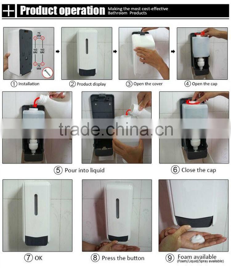 Liquid soap dispenser plastic wall mounted hand sanitizer dispenser for toilet