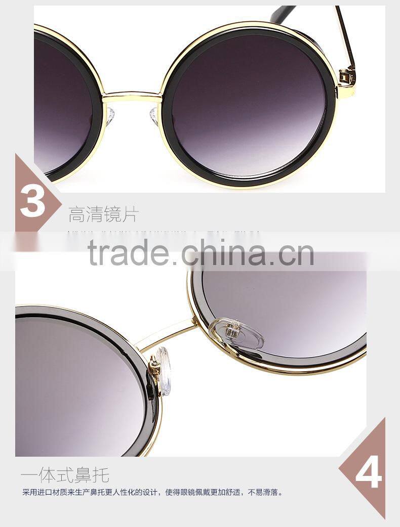 New product high quality Retro round sunglasses with color film