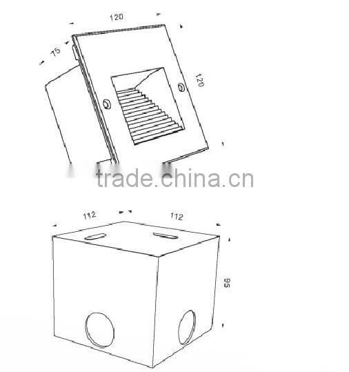 2016 powder coated aluminum silver grey aluminum outdoor recessed led wall light