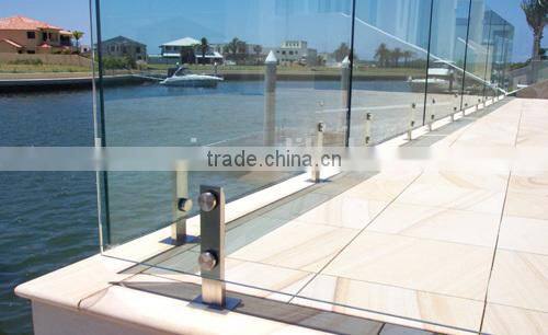 Round aluminum glass clamp rack/post for holding glass handrail