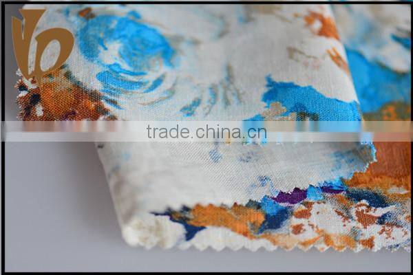 NEW PRODUCTS viscose linen flower rose pattern floral dress fabric