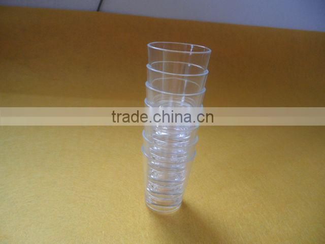 Clear plastic disposable beverage cups