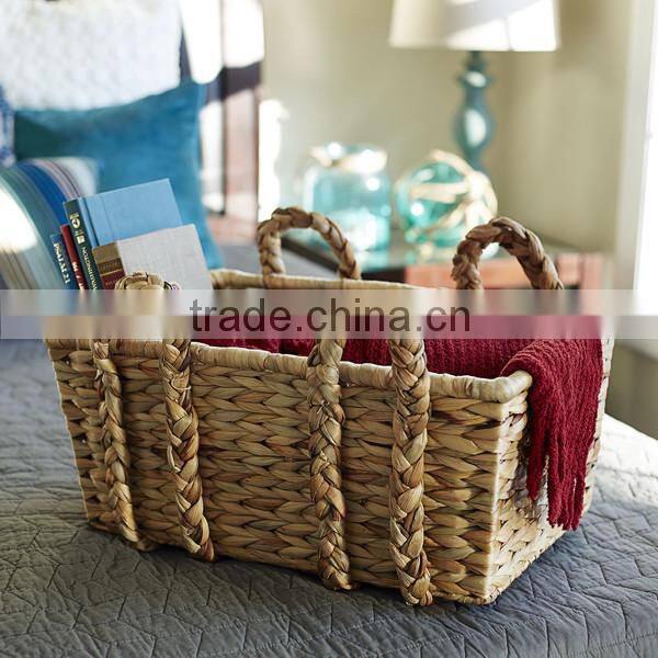 Hand woven from sustainably harvested dried water hyacinth basket