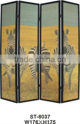 Zebra Bamboo Folding Screen