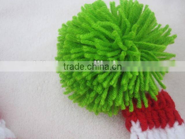 Hand crochet baby hats wholesale order Christmas long tail cap processing and manufacturing