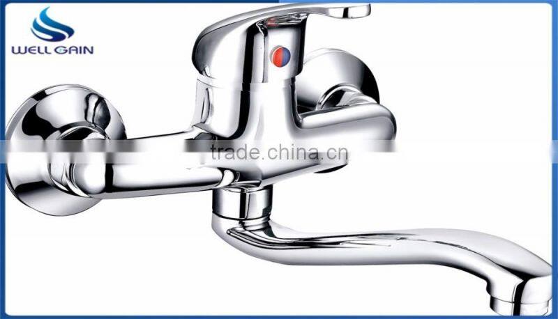 Classic lavatory single zinc handle brass body basin faucet decked chrome plating wash basin mixer