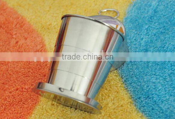 Stackable easy taking 140ml leak-proof eco-friendly FDA LFGB fodable stainless steel beer mug cup tumbler