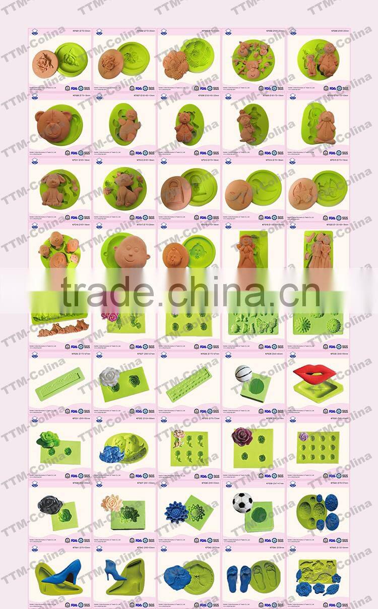 Cute dog shape cake decoration fondant silicone mold