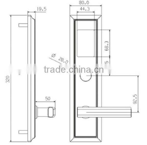 Factory supply rf card operated lock with free software(2014 new design)
