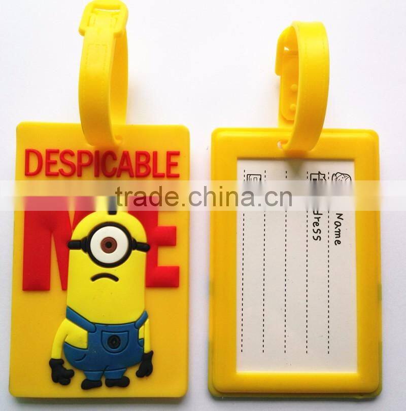 China Manufacture PVC Custom Shaped Luggage Tag Wholesale Cute Airlines Bag Tags