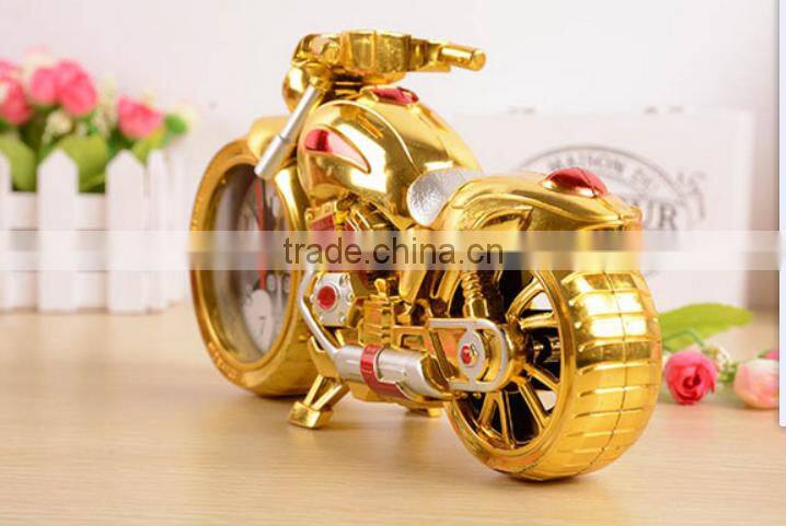 fashion home decor motorcycle table time alarm desk clock