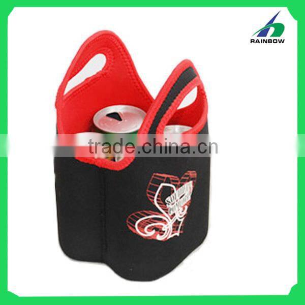 Neoprene portable beer cooler for cans or bottles