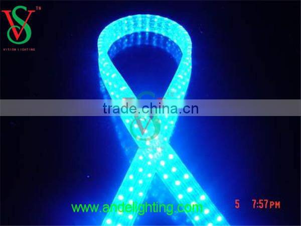 LED rainbow rope light flat three wire rope lighting for outdoor decoration
