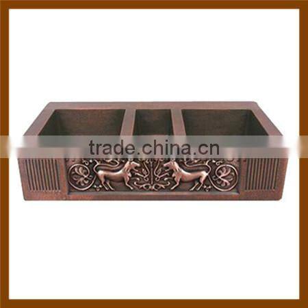 Apron Front Installation Type and Copper Material copper kitchen farmhouse sink