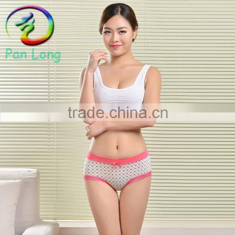 New arrive Sexy Briefs Panties undergarments for women lace panties with mesh printed