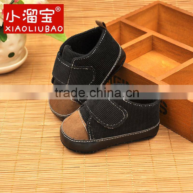 ALIBABA Exclusive Spring Autumn Classy Black Corduroy Casual Baby Boy Shoes Infant Toddler Baby Boy Moccasins Baby Sneakers