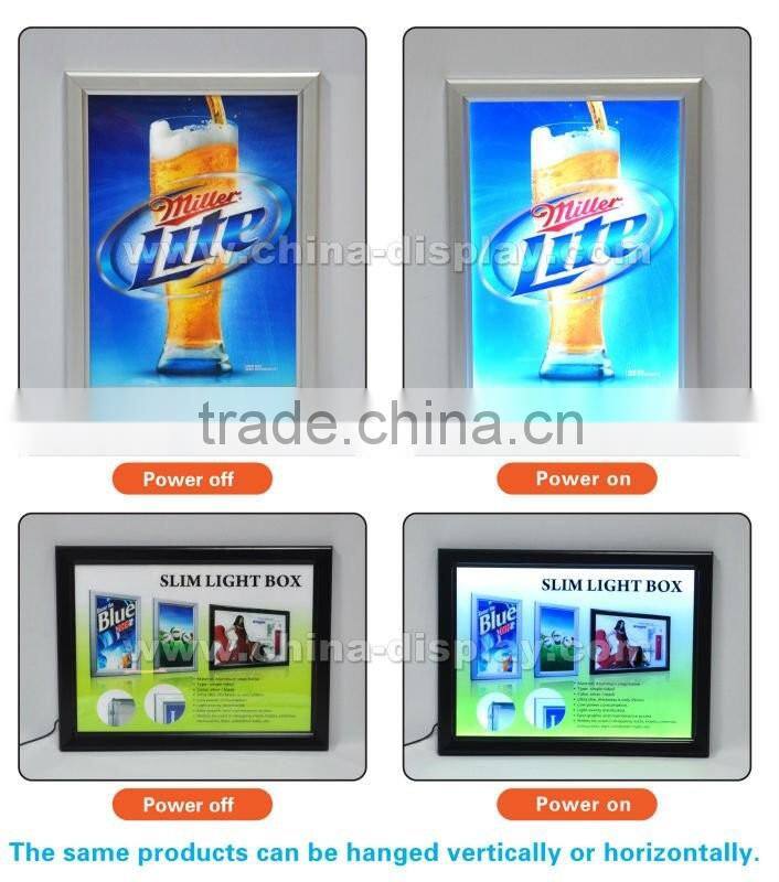 2016 Expo hot selling aluminium frame backlit film led snap frame light box signs