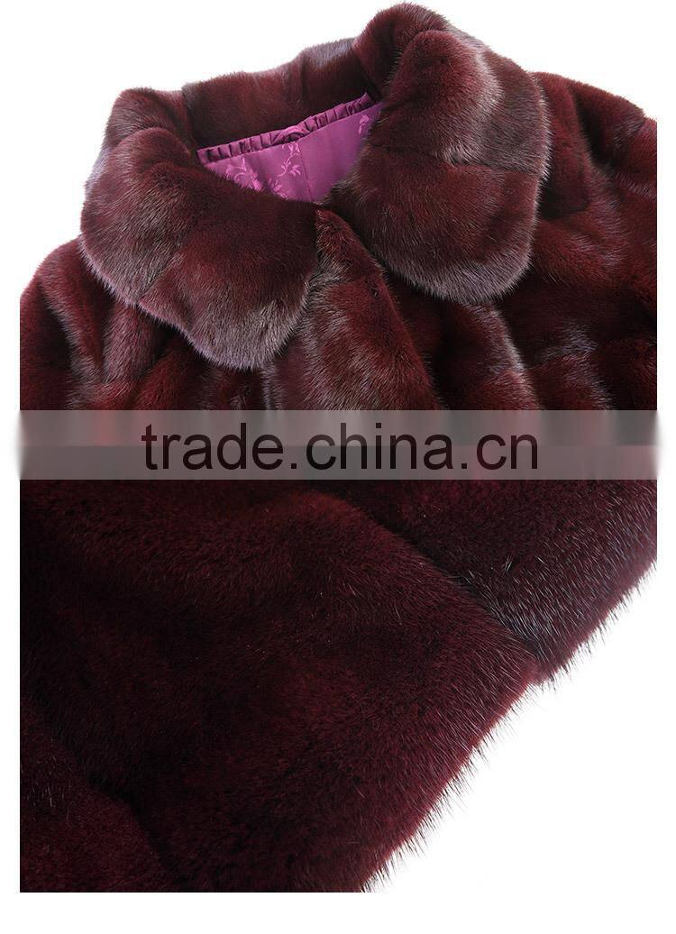 China sale dyed real mink winter fur coat for fashion lady