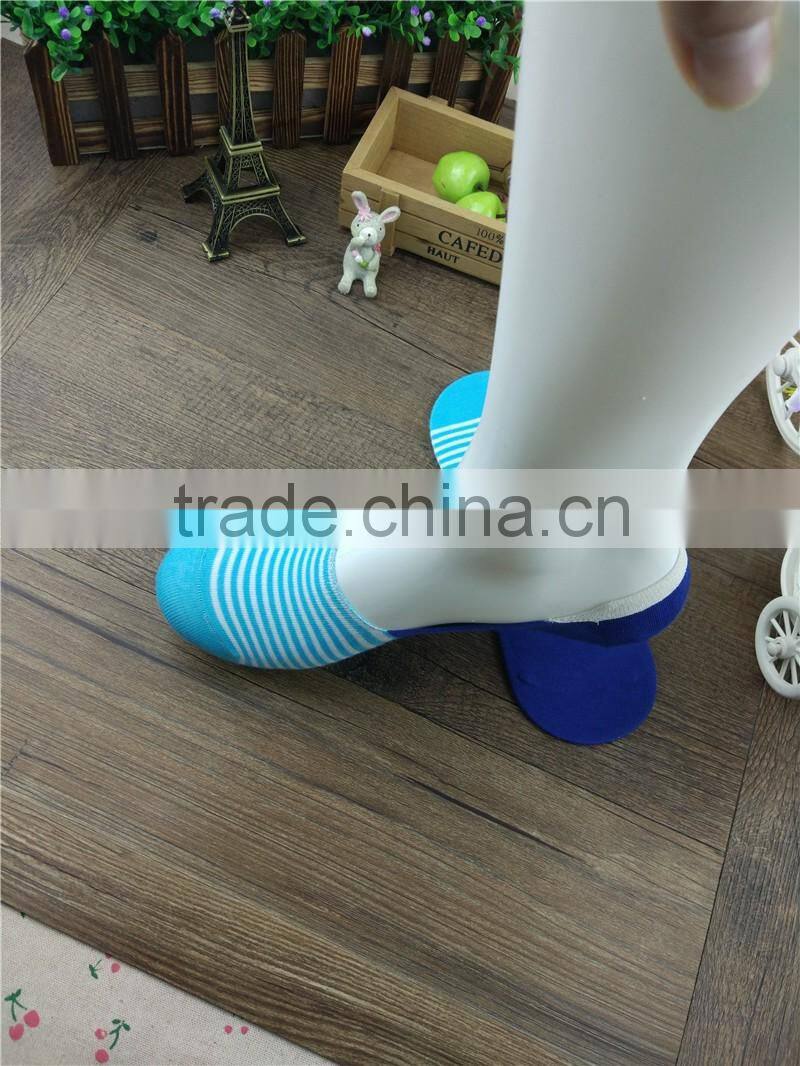 New product colorful classical style blue stripe 100% cotton plain boat socks