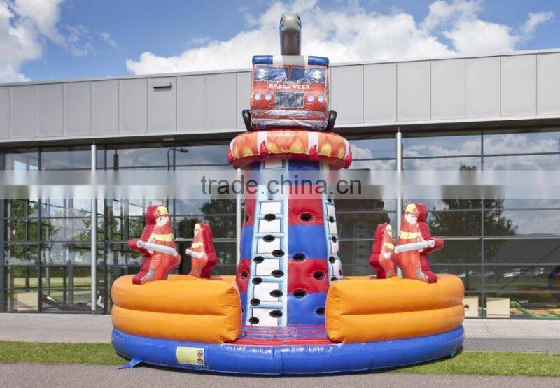 inflatable climbing tower fire truck for child
