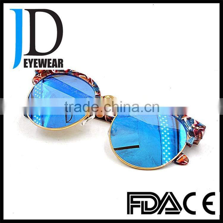 fancy beautiful girls blue light blocked double frame sunglass