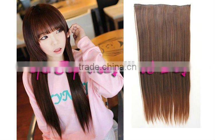 silk straight long hair clip in extension