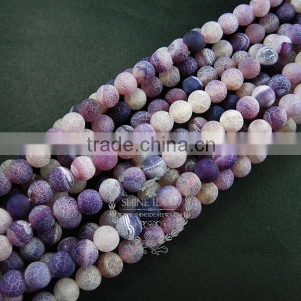 1 string 15inch string,about 38pcs,10mm round shape purple dyed weathered agate loose beads findings supplies 3110168