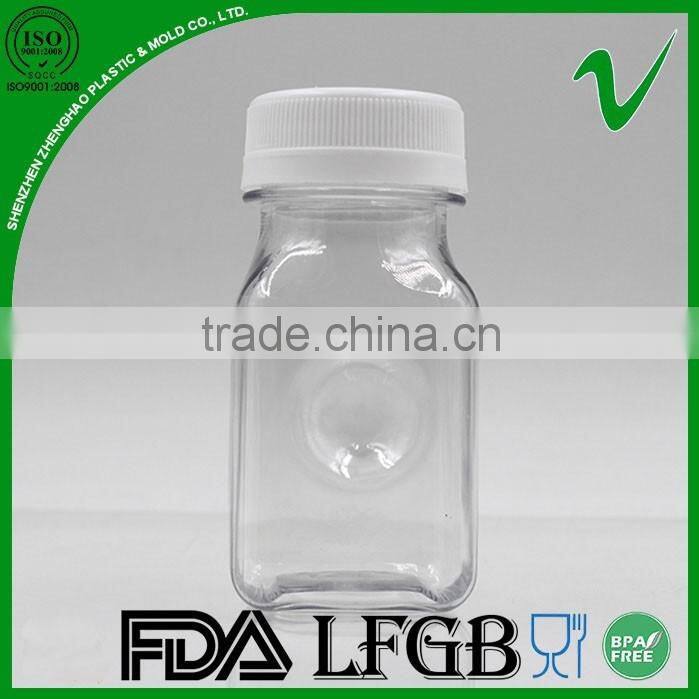 PET square empty juice packaging Wholesale 100ml PET bottle with food grade