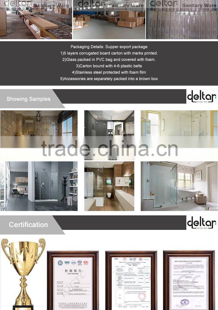 stainless steel roller CHEAP PRICE fan-shaped shower room with acrylic tray tempered glass shower enclosure
