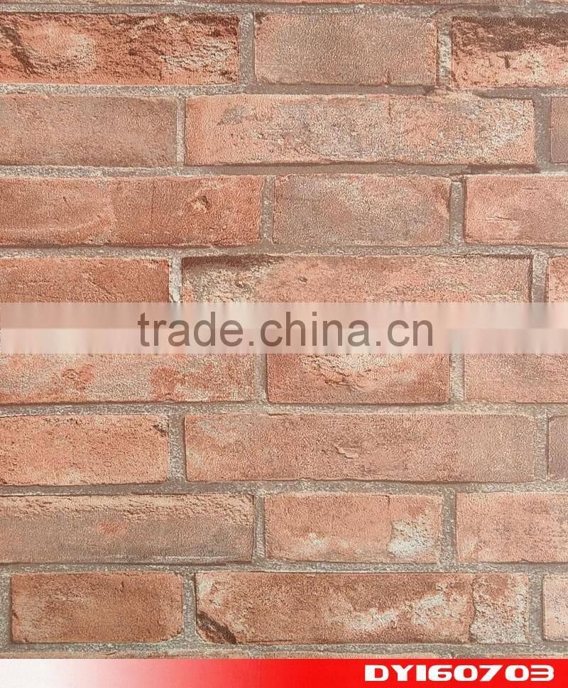 bricks fragment red brown yellow blue green pvc wallpaper good price commercial