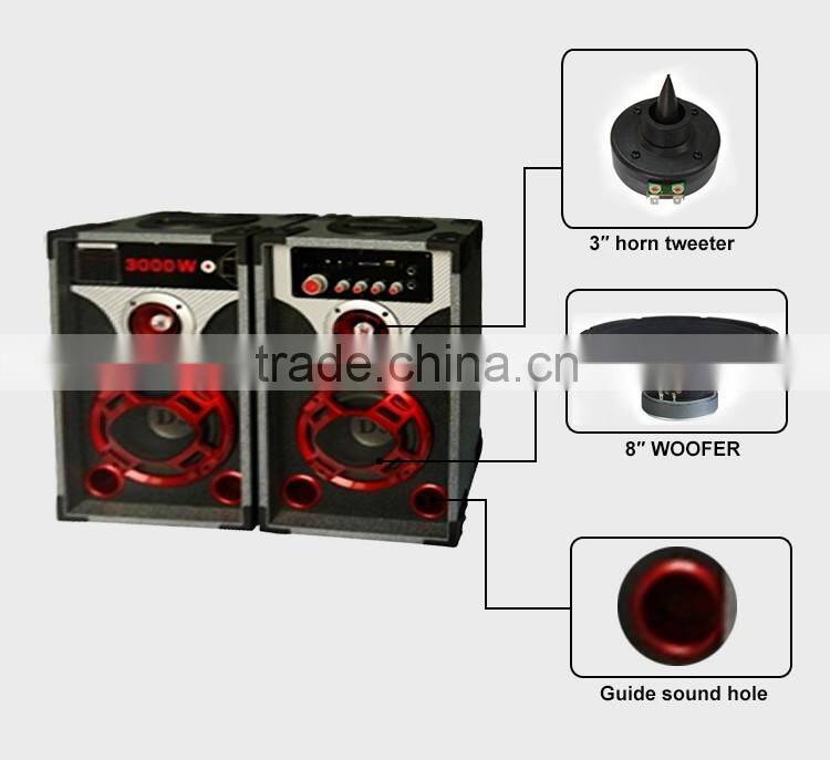 Wanminle Wooden Mono Speaker with Bluetooth Active Colorful Sound System with Disco Light