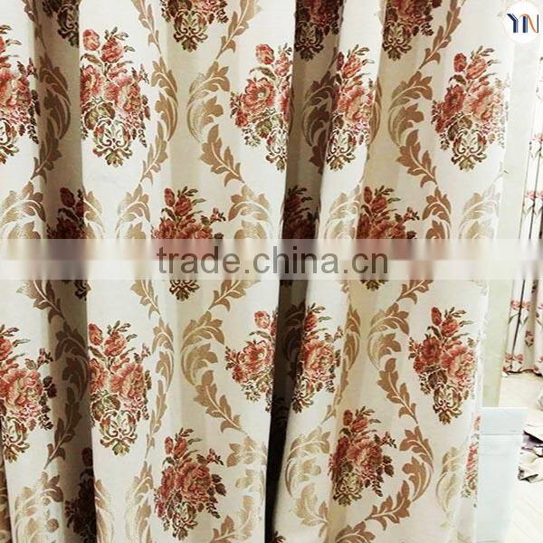2015 new design jacquard flax fabric for window curtain, flame retardant jacquard blackout fabric wholesale hangzhou factory